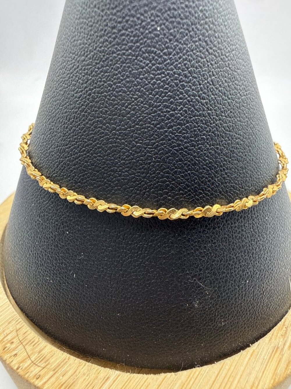Vintage 14K Gold Filled Twisted Rope Chain Bracelet Stacking Minimalist